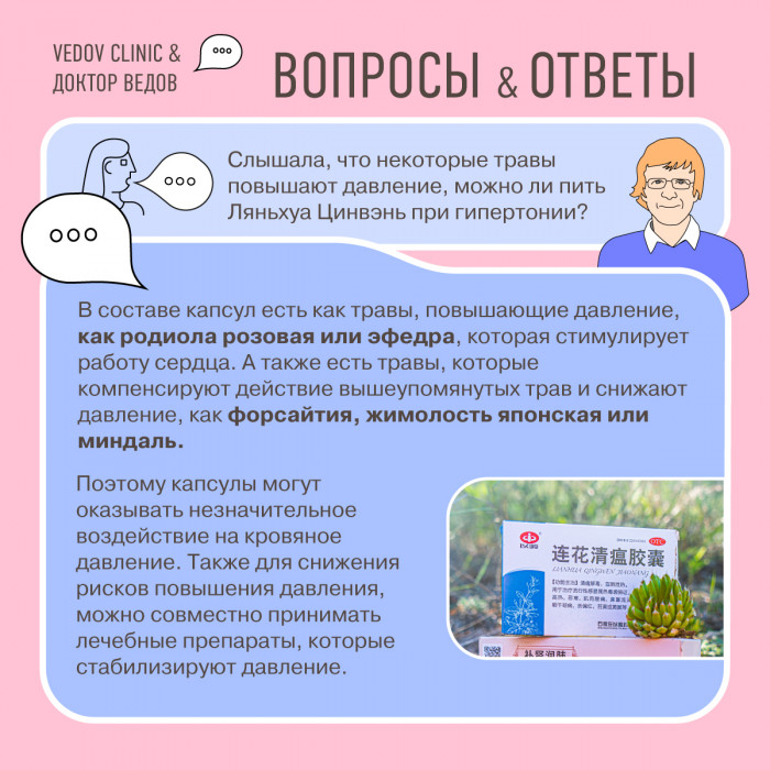 Капсулы Ляньхуа Циенвень при гипертонии Капсулы Ляньхуа Циенвень при гипертонии